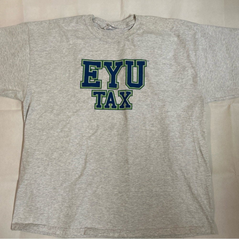 Gray EYU TAX Graphic T-Shirt